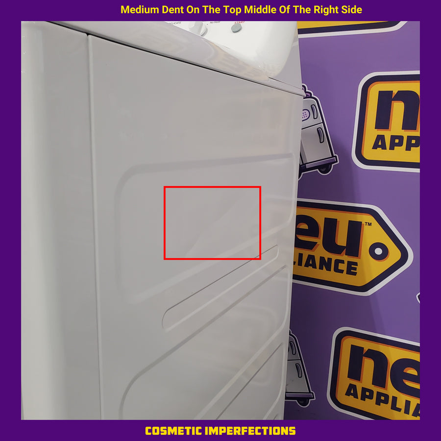 Hotpoint® 4.0 cu. ft. Capacity Washer with Cold Plus and Water Level Control HTW265ASWWW - Scratch & Dent (Major) and Hotpoint 6.2 cu. ft. Capacity Electric Dryer with Up To 120 ft. Venting and Shallow Depth 16177 - HTX26EASWWW - Scratch & Dent (Minor)