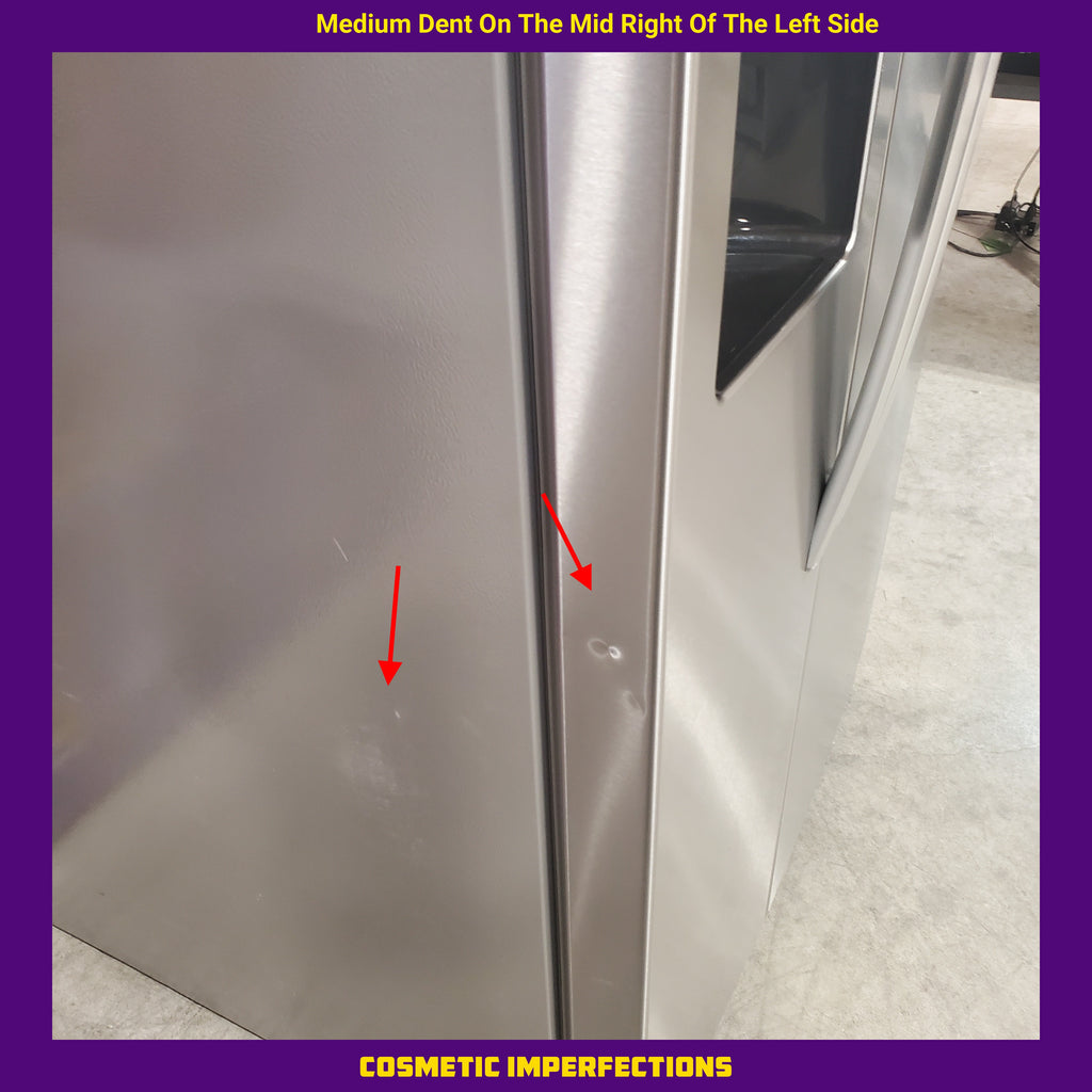 Whirlpool 33 Inch Wide Side by Side 21 Cu. Ft. Refrigerator with Can Caddy and Frameless Glass Shelves in Fingerprint Resistant Stainless Steel 5SD194 - WRS321SDHZ - Scratch and Dent (Moderate)