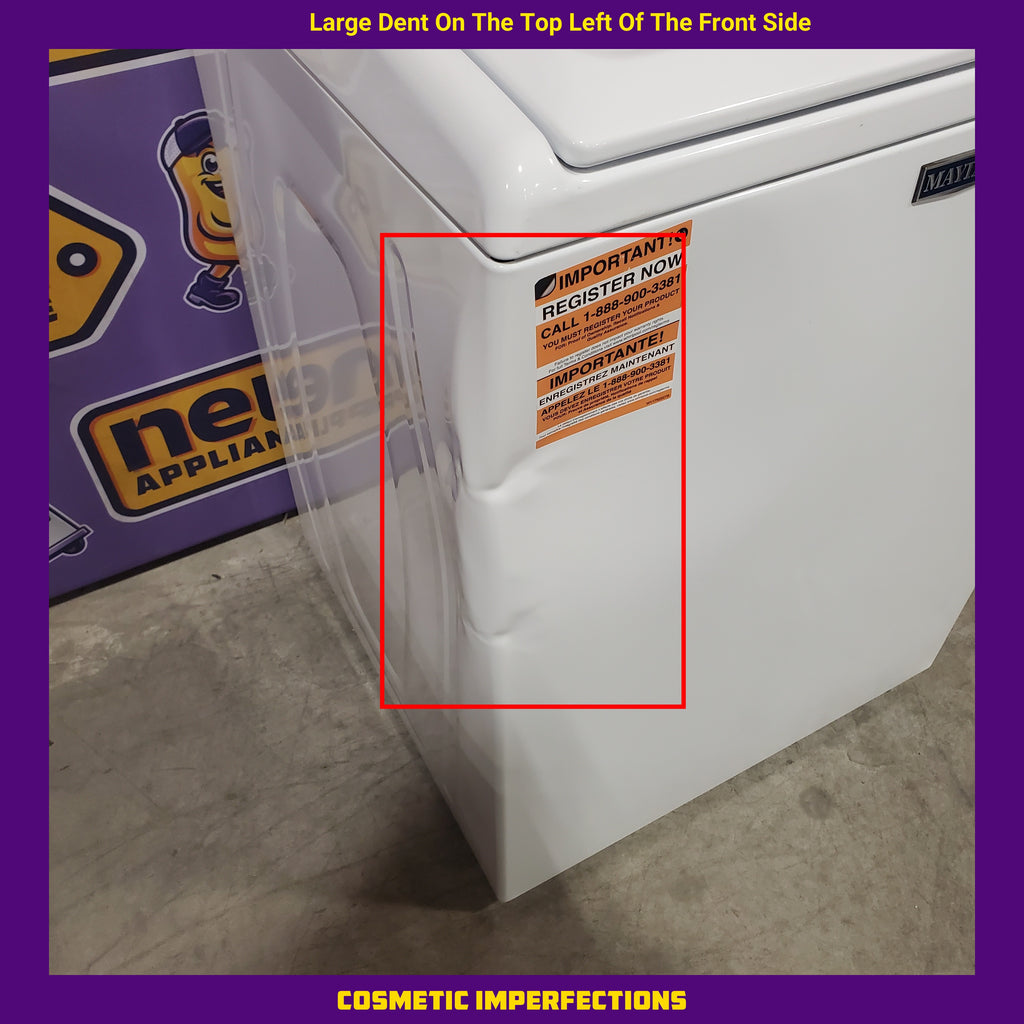 Maytag 4.2 Cu. Ft. Capacity Top Load Washer in White MTW4205SW - Certified Refurbished and MayTag 7.0 cu. ft. Top Load Electric Wrinkle Prevent Dryer 16089 - MED4500MW - Open Box