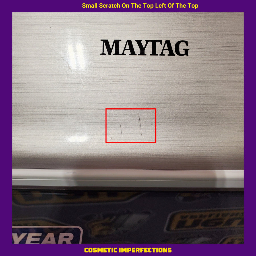 Maytag Top Load 4.8 cu ft Washer with Deep Fill and Slow-Close Glass Lid MVW6200KW - Scratch & Dent (Minor) and Maytag 7.0 cu ft Electric Dryer with Moisture Sensing and Quick Dry Cycle 16194 - MED6200KW - Scratch & Dent (Minor)
