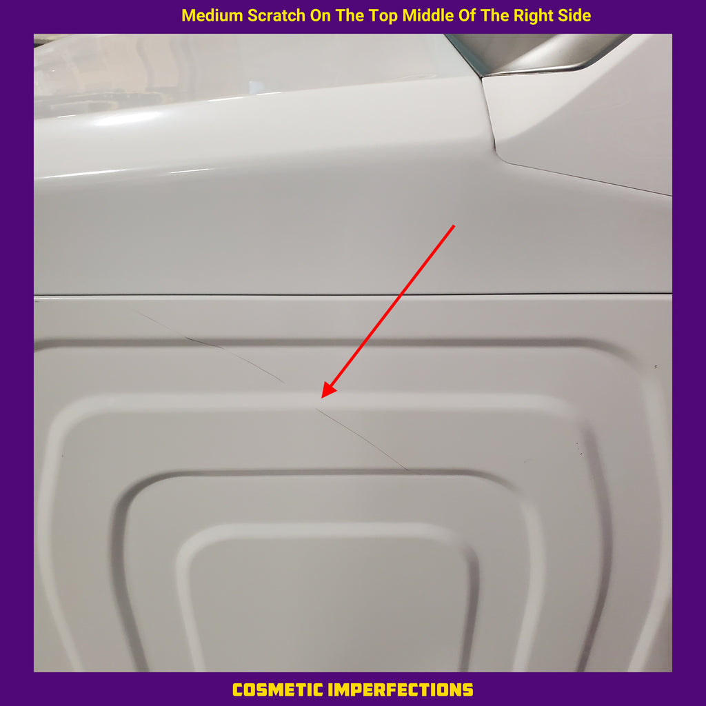 Pictures of Samsung White Electric 7.4 Cu. Ft. Dryer with Sensor Dry and Reversible Door DVE50R5200W - Scratch and Dent (Minor) - Neu Appliance Outlet - Discount Appliance Outlet in Austin, Tx
