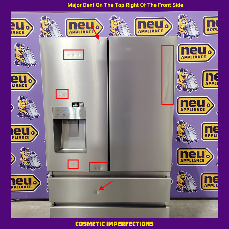 Hisense PureFlat 25.6-cu ft 4-Door Smart French Door ENERGY STAR Refrigerator in Stainless Steel with Ice Maker, Water and Ice Dispenser 22231SD312 - HRM260N6TSE - Scratch & Dent (Major)