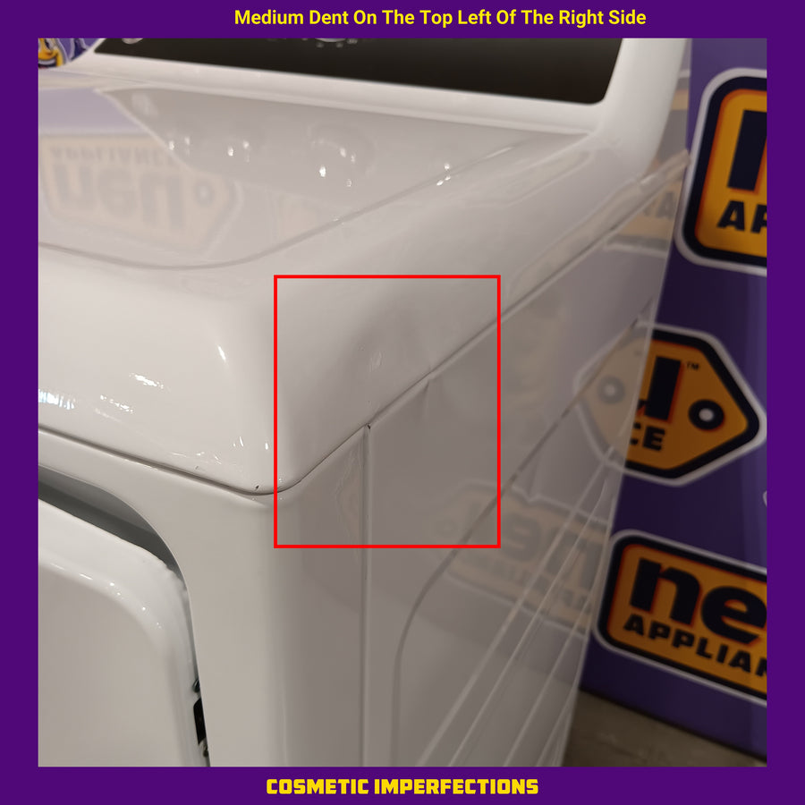 GE 7.2 cu. ft. Capacity Electric Dryer with Up To 120 ft. Venting and Extended Tumble 31134SD193 - GTD48EASWWB - Scratch & Dent (Minor)