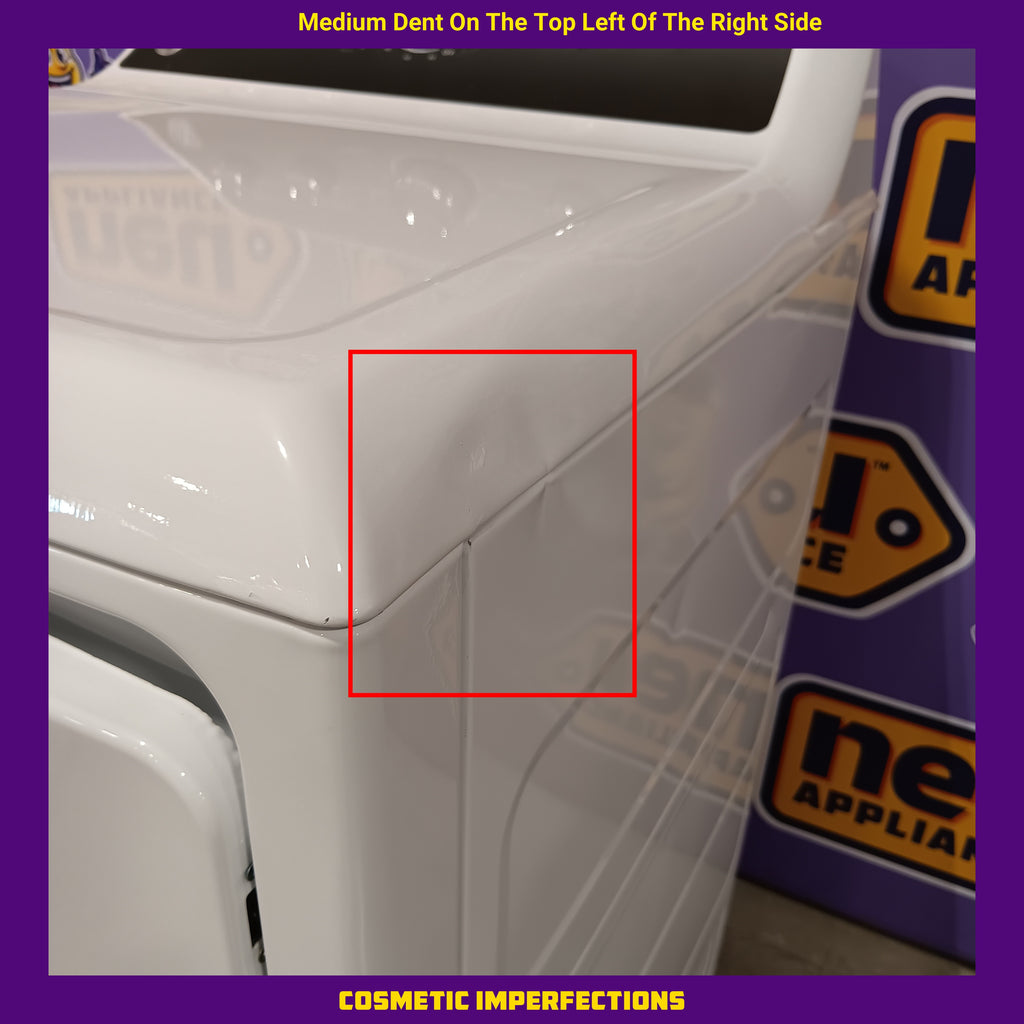 GE 7.2 cu. ft. Capacity Electric Dryer with Up To 120 ft. Venting and Extended Tumble 31134SD193 - GTD48EASWWB - Scratch & Dent (Minor)