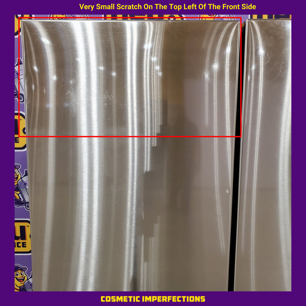 Samsung 25 cu. ft. 33" Wide Standard Depth 3-Door French Door Smart Refrigerator in Stainless Steel with Beverage Center and Dual Ice Maker 30132SD55 - RF25C5551SR - Scratch & Dent (Minor)