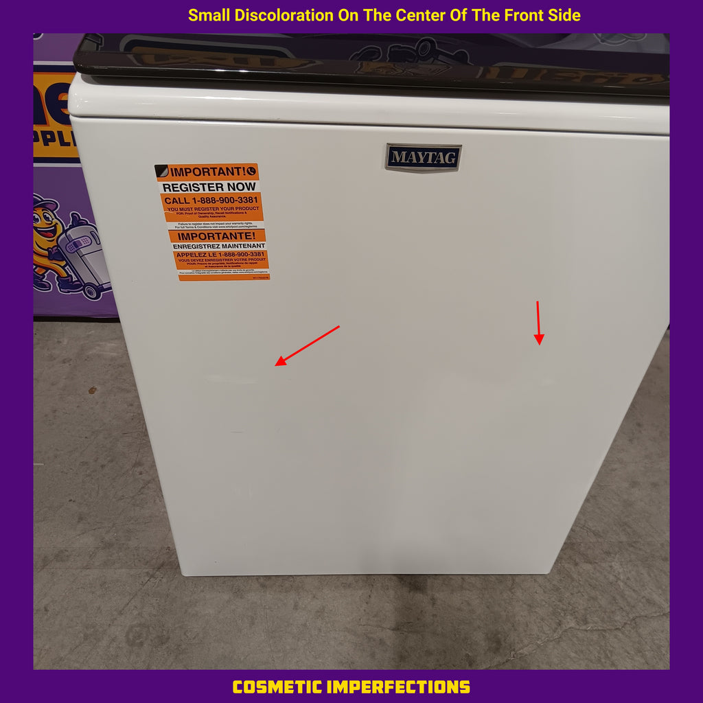 Pictures of Maytag Top Load 4.8 cu ft Washer with Deep Fill and Slow-Close Glass Lid MVW6200KW - Scratch & Dent (Minor) and Maytag 7.0 cu ft Electric Dryer with Moisture Sensing and Quick Dry Cycle 16156 - MED6200KW - Open Box - Neu Appliance Outlet - Discount Appliance Outlet in Austin, Tx