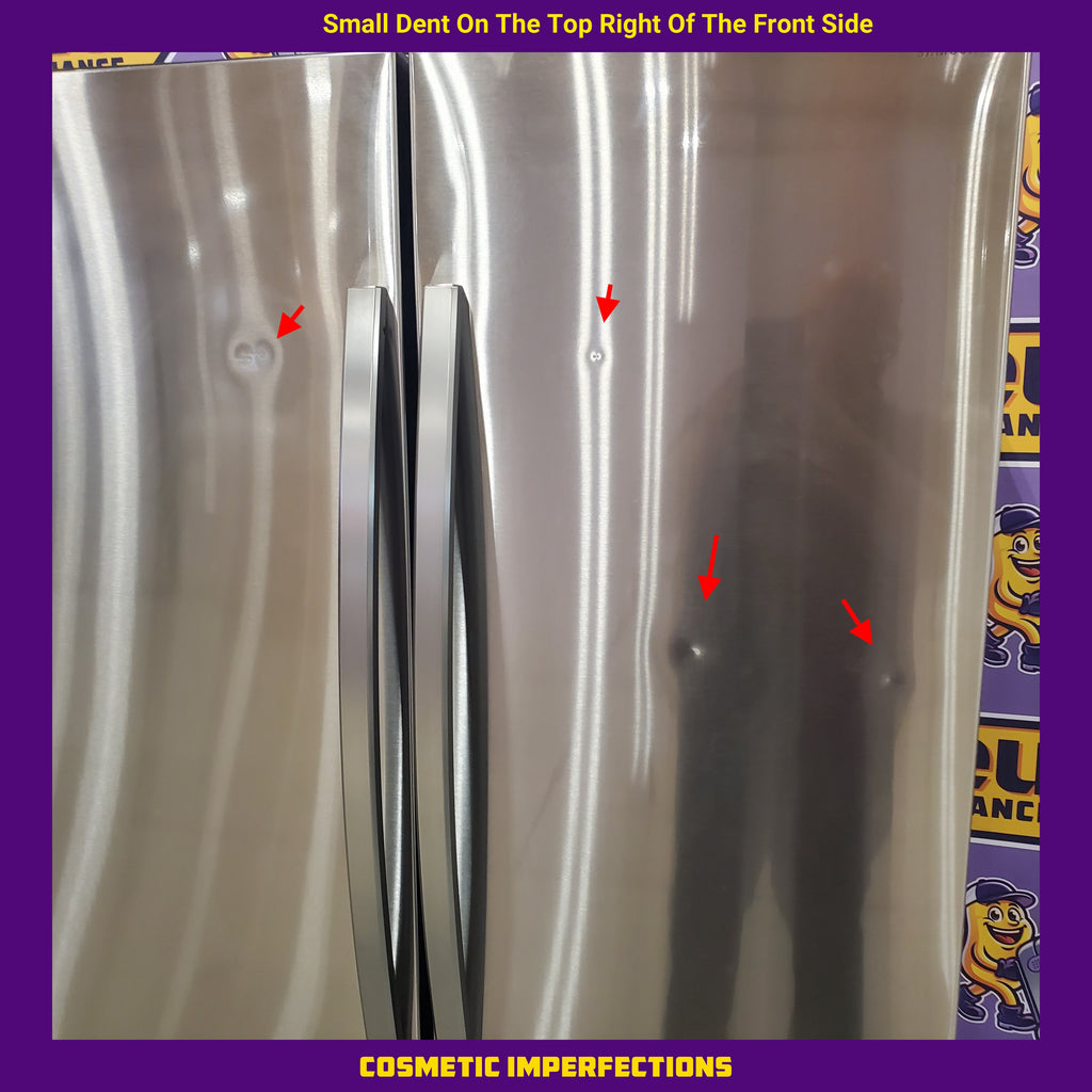 Pictures of Samsung 31.5-cu ft 3-Door ENERGY STAR Smart French Door Refrigerator with Dual Ice Maker in Stainless Steel RF32CG5300SR - Scratch & Dent (Minor) - Neu Appliance Outlet - Discount Appliance Outlet in Austin, Tx