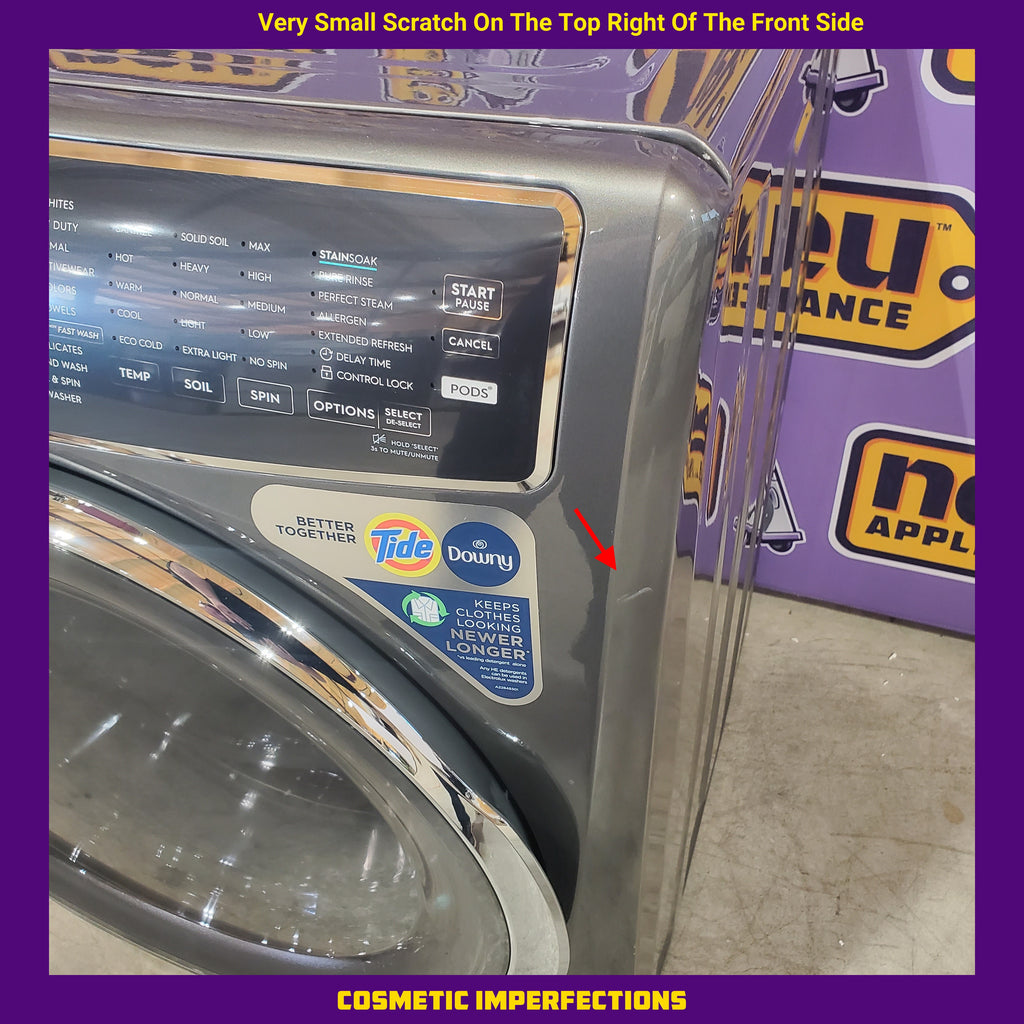 Electrolux Titanium Front Load 600 Series 4.5 Cu. Ft. Washer with Smartboost ELFW7637AT - Scratch & Dent (Major) and Electrolux Frontload Electric Steam Dryer 16071 - ELFE7537AT - Scratch & Dent (Minor)