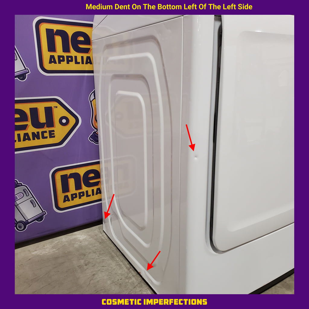 Pictures of Samsung 7.2 cu. ft. Electric Dryer with Sensor Dry in White 31132SD106 - DVE45T3200W - Scratch & Dent (Moderate) - Neu Appliance Outlet - Discount Appliance Outlet in Austin, Tx