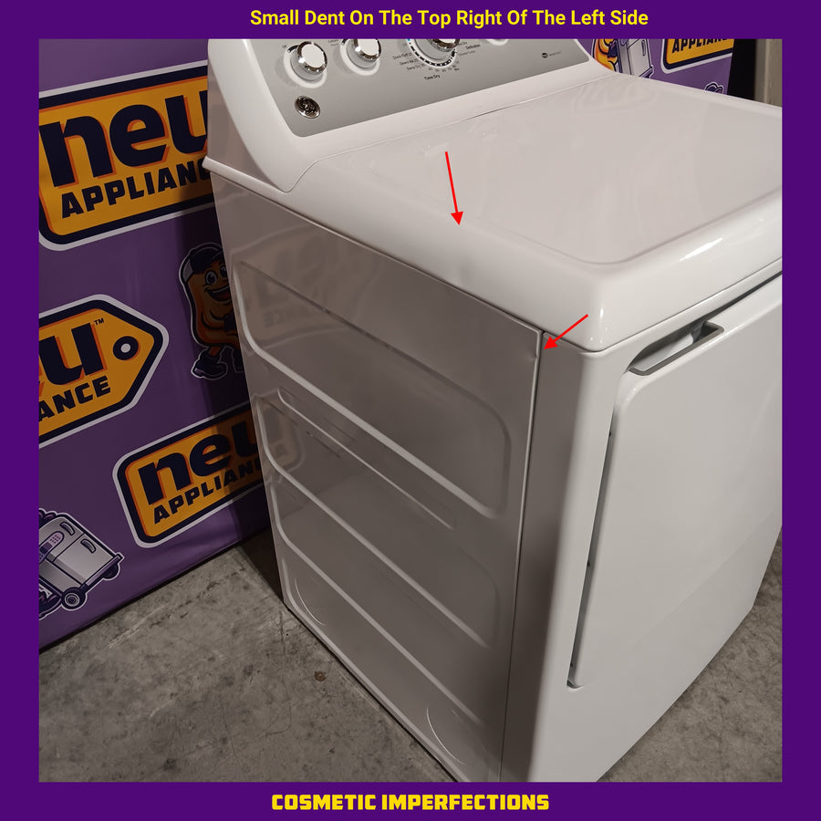 GE White Top Load 4.0 Cu. Ft. Capacity Washer with Stainless Steel Wash Basket GTW325ASWWW - New in Box and  GE ENERGY STAR 7.4 cu. ft. Capacity Aluminized Alloy Drum Electric Dryer with Sensor Dry  16280 - GTD65EBSJWS - Certified Refurbished