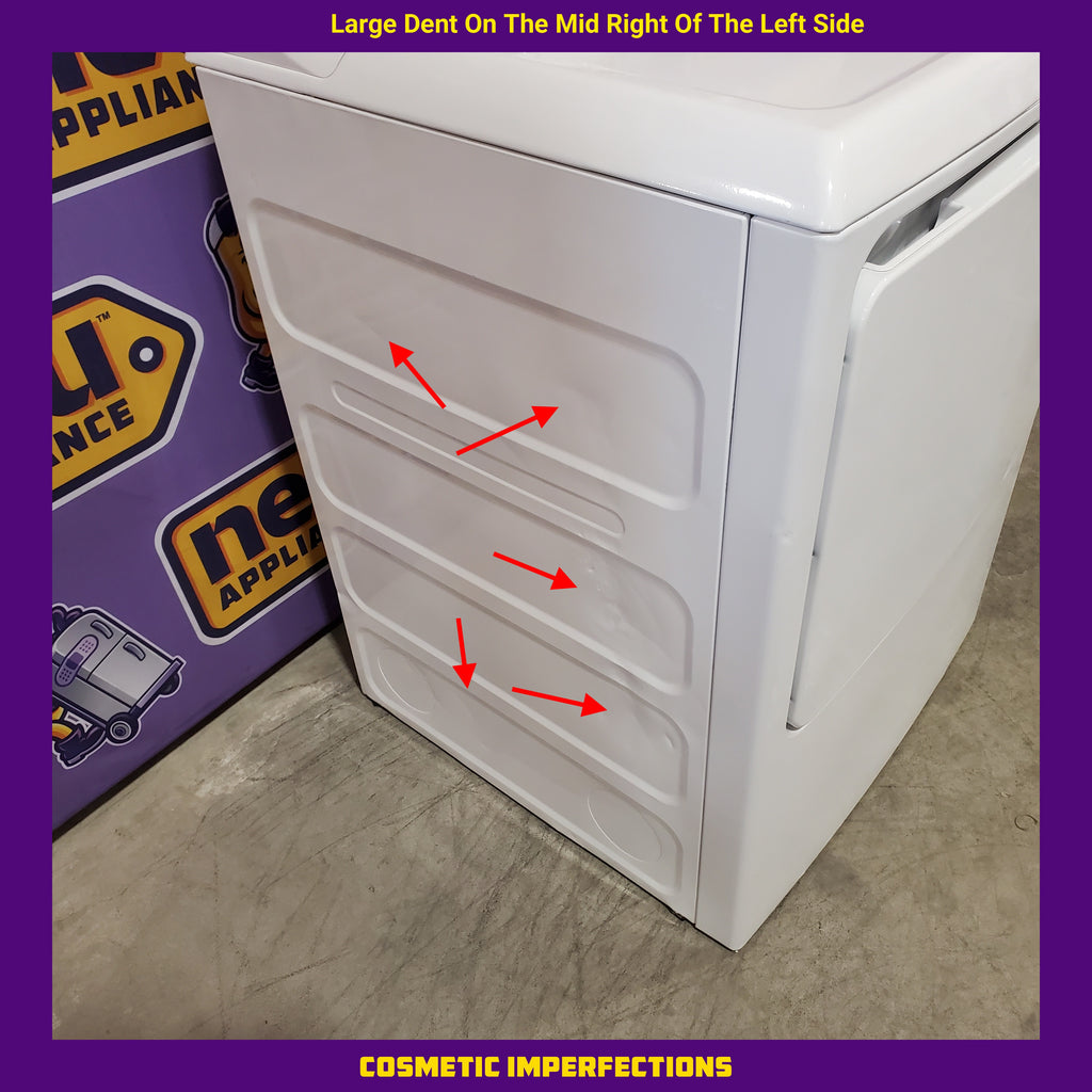 GE White Top Load 4.0 Cu. Ft. Capacity Washer with Stainless Steel Wash Basket GTW325ASWWW - New in Box and GE White Electric 7.2 Cu. Ft. Dryer with Aluminized Alloy Drum 16211 - GTD42EASJWW - Certified Refurbished