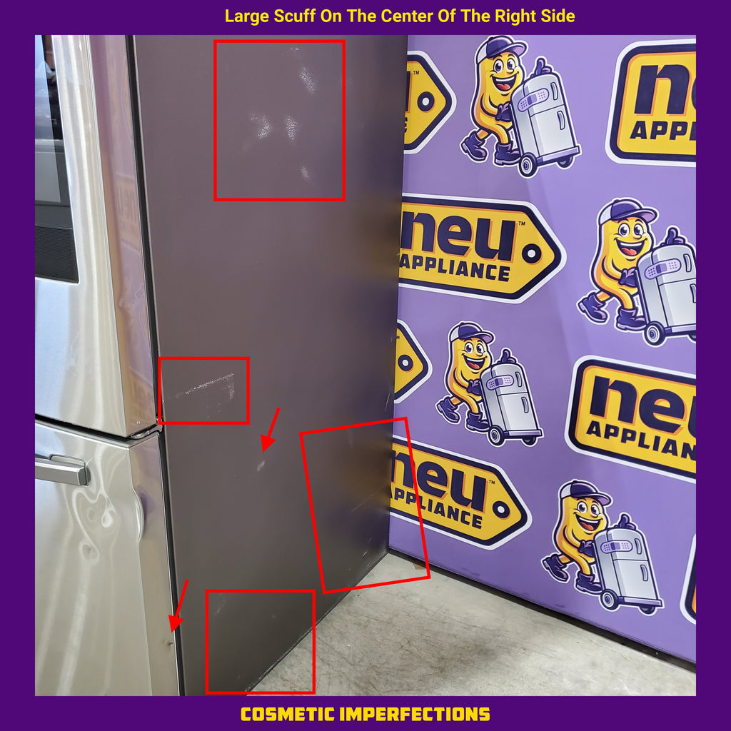 Pictures of Samsung 26.5 cu. ft. Large Capacity 3-Door French Door Refrigerator with Family Hub™ and External Water & Ice Dispenser in Stainless Steel 31132SD83 - RF27T5501SR - Scratch & Dent (Major) - Neu Appliance Outlet - Discount Appliance Outlet in Austin, Tx