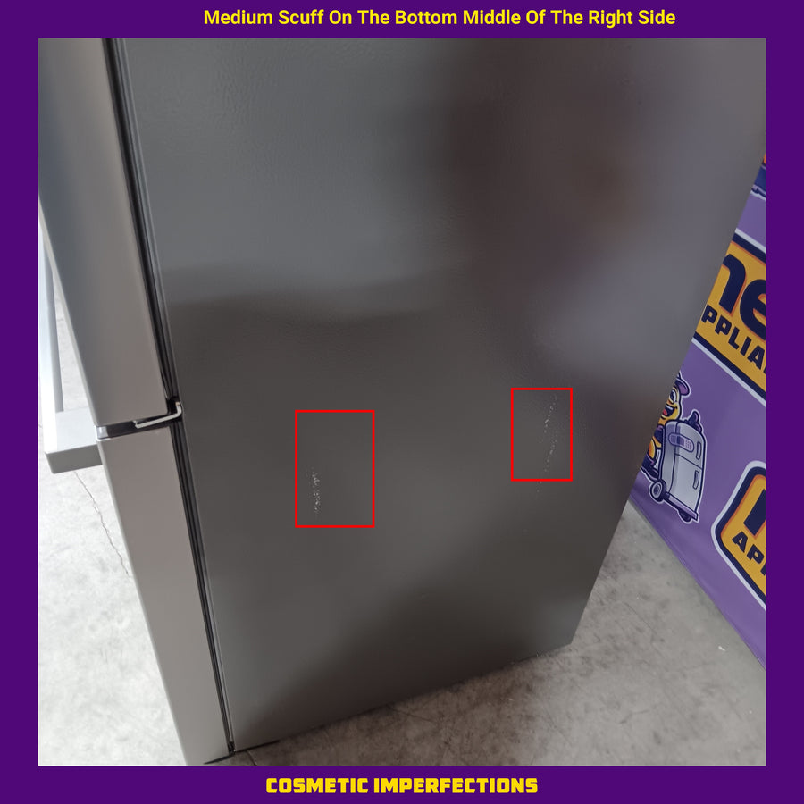 Hisense Counter Depth Bottom Freezer 17.2 Cu. Ft. Refrigerator with LED Lighting and Super Cool and Super Freeze in Fingerprint Stainless Steel 22132SD139 - HRB171N6ASE - Scratch and Dent (Moderate)