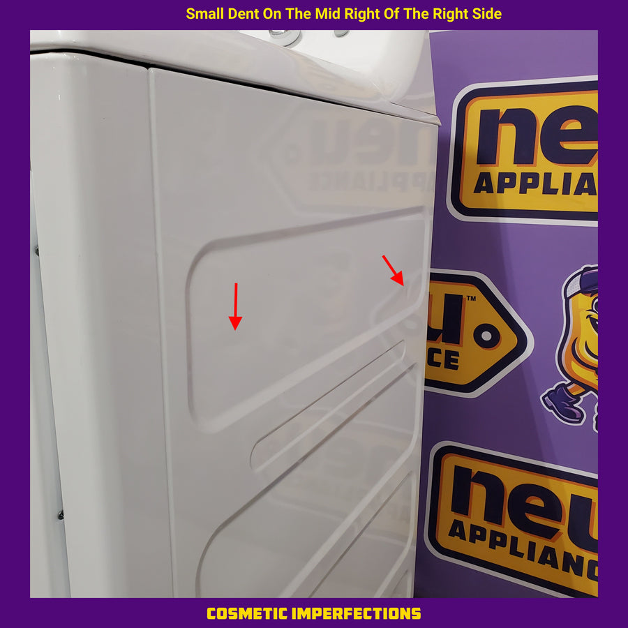 GE White Top Load 4.0 Cu. Ft. Capacity Washer with Stainless Steel Wash Basket GTW325ASWWW - New in Box and GE 7.2 cu. ft. Capacity Aluminized Alloy Drum Gas Dryer in White 16208 - GTD42GASJWW - Certified Refurbished