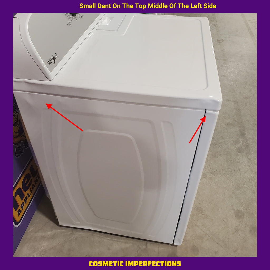 Pictures of HE Whirlpool 3.5 cu. ft. Top Load Washing Machine with Deep Water Wash WTW4816FW and Whirlpool 7.0 cu. ft. Top Load Gas Dryer with AutoDry™ Drying System with Wrinkle Shield™ Option WGD4950HW - Scratch & Dent - Minor - Neu Appliance Outlet - Discount Appliance Outlet in Austin, Tx