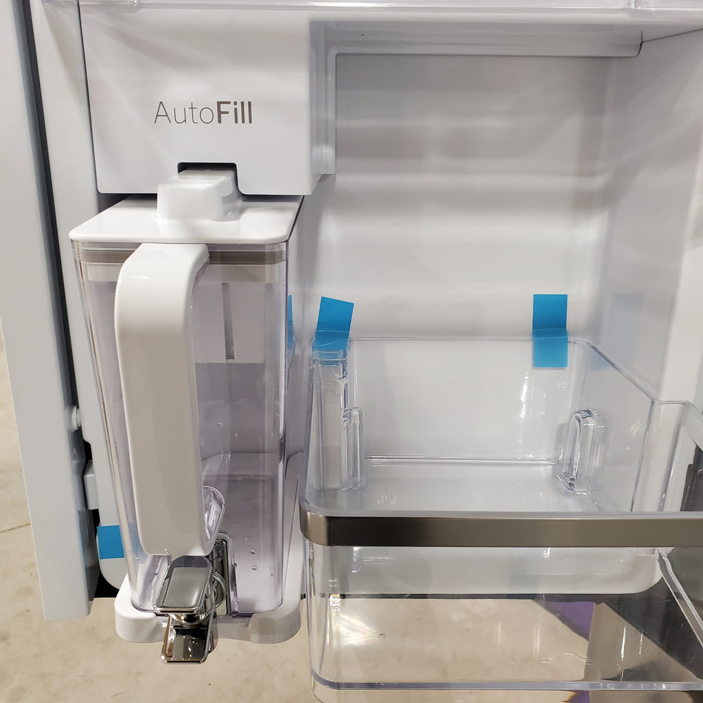 Pictures of GE Profile Fingerprint Resistant Stainless Steel Counter Depth 4 Door French Door 23.2 Cu. Ft. Refrigerator with LED Light Wall and Dual Dispense Auto Fill Pitcher PJE23BYWBFS - Open Box - Neu Appliance Outlet - Discount Appliance Outlet in Austin, Tx