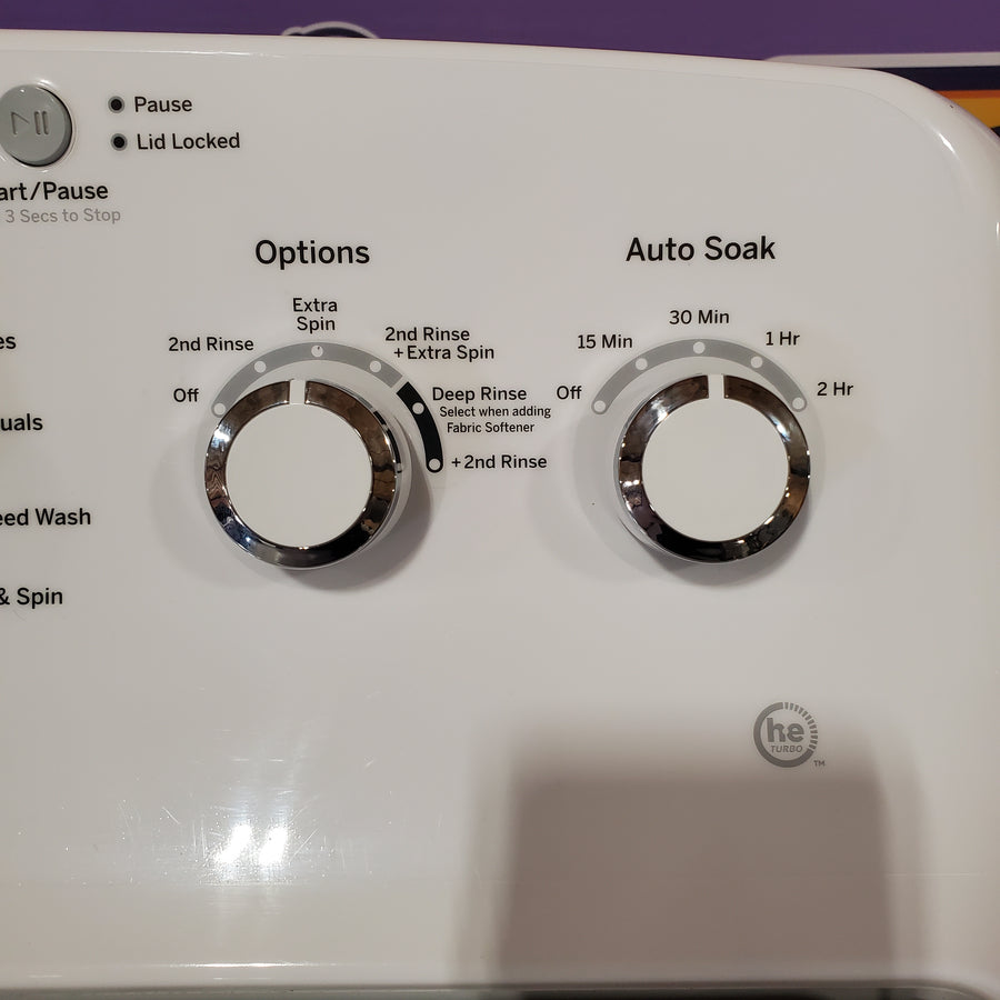 GE 4.5 cu. ft. Capacity Washer with Stainless Steel Basket in White GTW465ASNWW - Certified Refurbished and GE White Electric 7.2 Cu. Ft. Dryer with Aluminized Alloy Drum 16260 - GTD45EASJWS - Certified Refurbished
