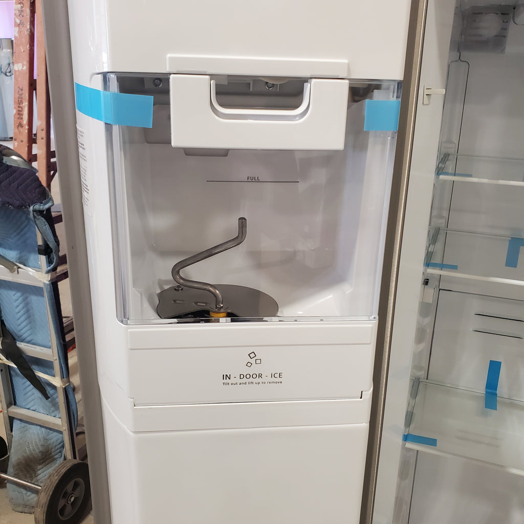 Pictures of Whirlpool Counter Depth 20.6 cu. ft. Side by Side Refrigerator in Fingerprint-Resistant Stainless Steel with In Door Ice and Water Dispenser WRS571CIHZ Scratch & Dent - Minor - Neu Appliance Outlet - Discount Appliance Outlet in Austin, Tx
