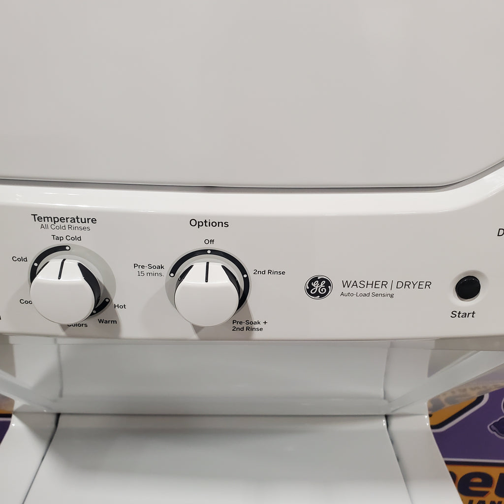 Pictures of GE Unitized Spacemaker® 2.3 cu. ft. Capacity Washer with Stainless Steel Basket and 4.4 cu. ft. Capacity Electric Dryer GE9936 - GUD24ESSMWW - New in Box - Neu Appliance Outlet - Discount Appliance Outlet in Austin, Tx