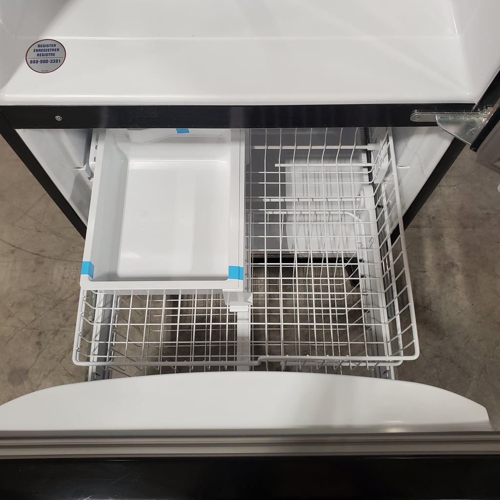 Pictures of Black Whirlpool ENERGY STAR Bottom Freezer 18.7 cu ft Refrigerator with SpillGuard™ Glass Shelves WRB329DMBB - Scratch & Dent (Minor) - Neu Appliance Outlet - Discount Appliance Outlet in Austin, Tx