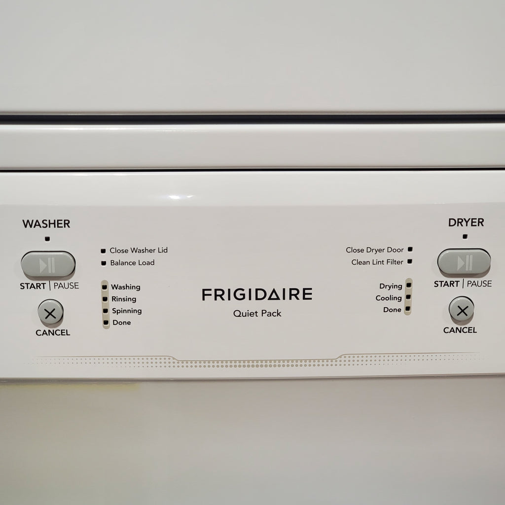 Frigidaire Electric Long Vent Stacked Laundry Center - 3.9 Cu. Ft Washer and 5.5 Cu. Ft. Dryer 4SD482 - FLCE7523AW - Scratch & Dent (Minor)