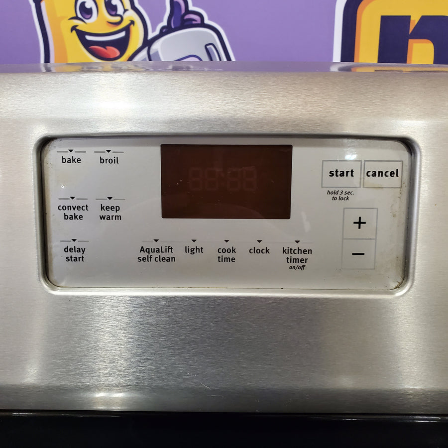 Maytag Glass Top 5 Elements 6.2-cu ft Self-Cleaning Freestanding Electric Range in Stainless Steel 25139SD774 - MER8700DS