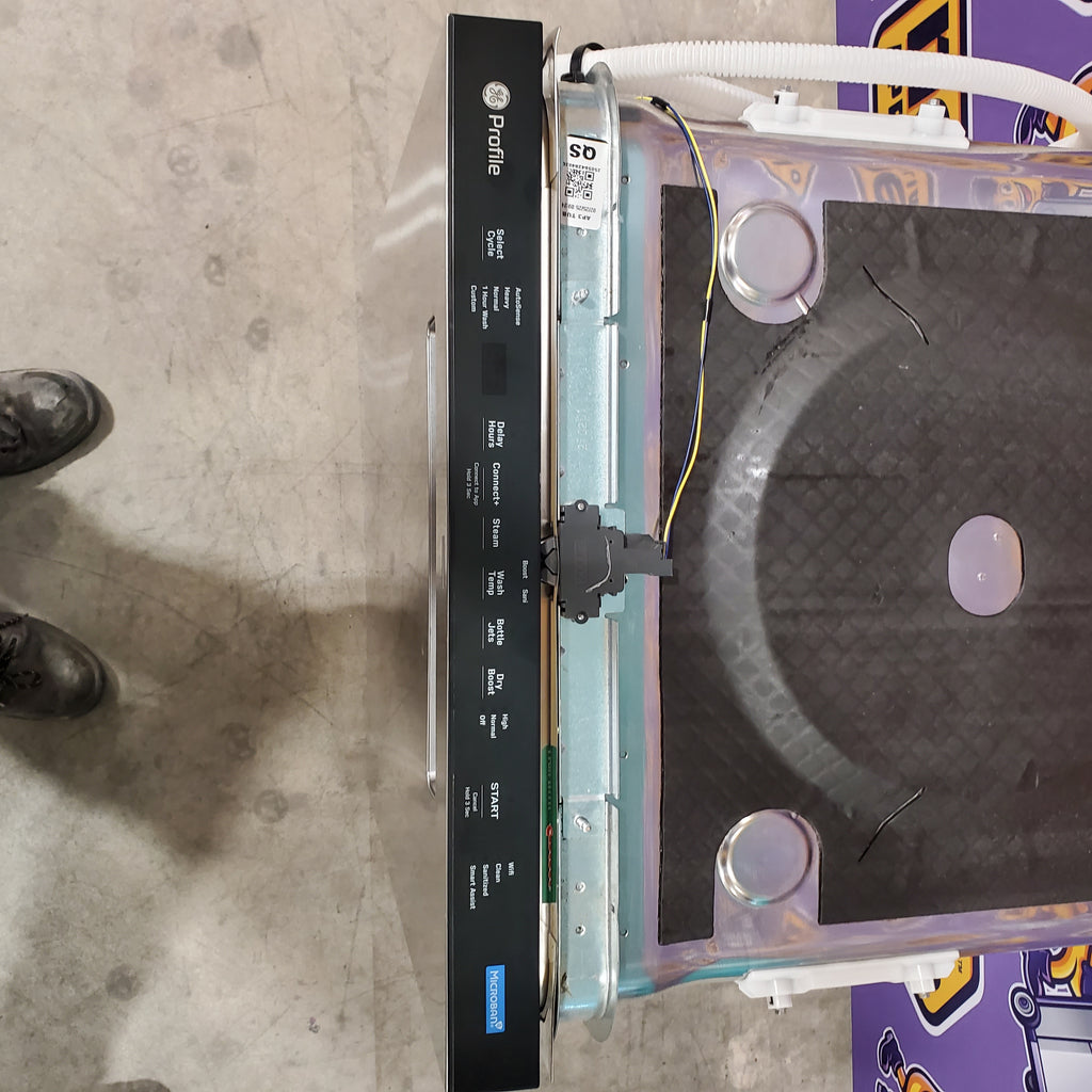 Pictures of GE Profile Fingerprint Resistant Stainless Steel Energy Star Top Control Stainless Steel Interior Dishwasher with Microban Antimicrobial Technology PDP715SYVFS - Scratch and Dent (Minor) - Neu Appliance Outlet - Discount Appliance Outlet in Austin, Tx