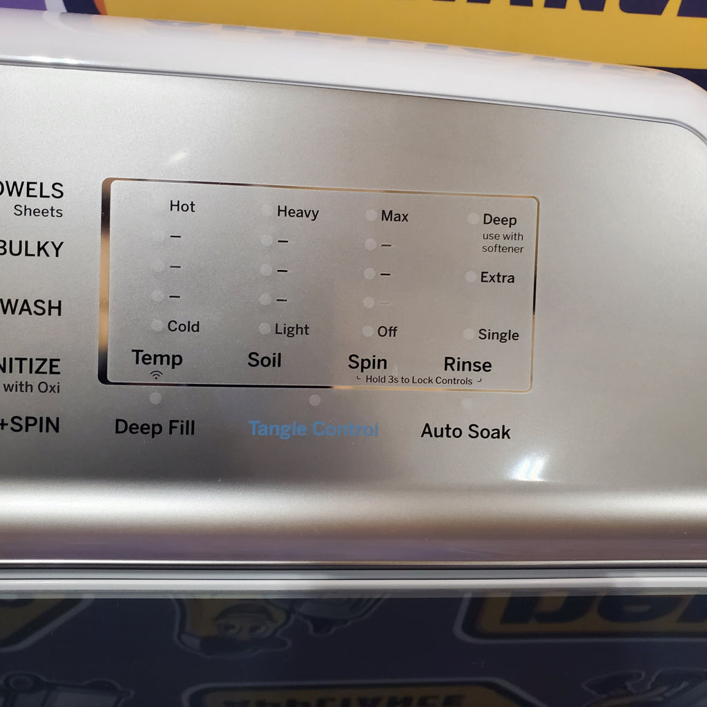 GE Profile 5.0 cu. ft. High-Efficiency Smart Top Load Washer in White with Microban Technology PTW600BSRWS - Scratch & Dent (Minor) and GE Profile 7.4 cu. ft. Capacity Electric Dryer with Sanitize Cycle and Sensor Dry 16052 - PTD60EBSRWS - New in Box