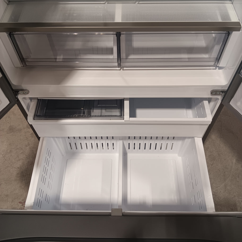 Samsung Bespoke White Glass 3 Door French Door 30 Cu. Ft. Refrigerator with Beverage Center 22131SD86 - RF30BB660012 - Scratch & Dent (Minor)