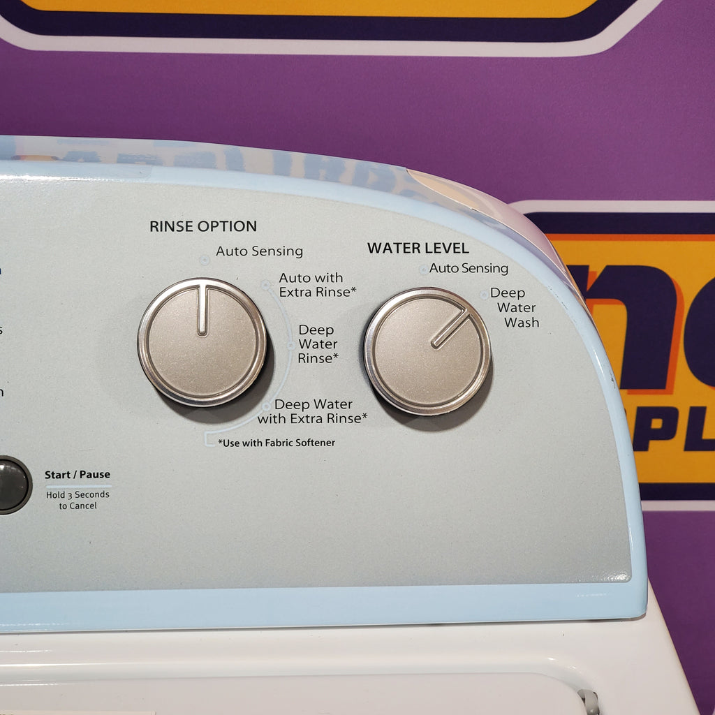 Whirlpool 3.8–3.9 Cu. Ft.  Top Load Washer with  2 in 1 Removable Agitator and Soil Level Selection WTW4957PW - Open Box and Whirlpool 7-cu ft Vented Electric Dryer 16049 - WGD4815EW - Scratch & Dent (Minor)