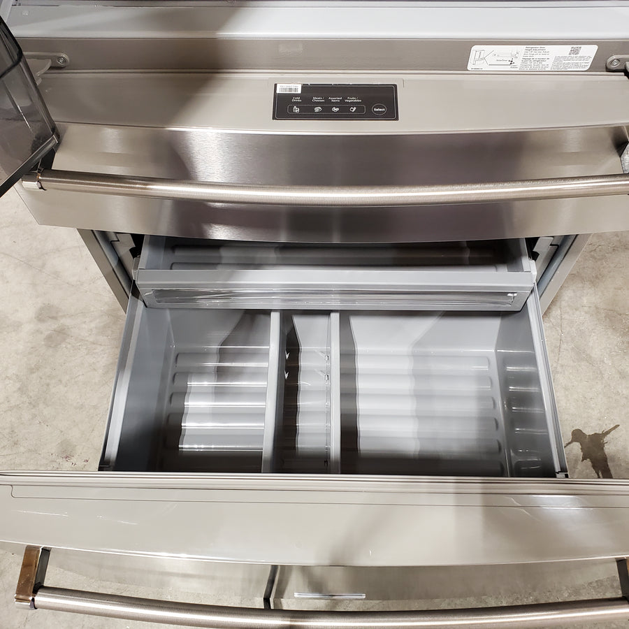 KitchenAid PrintShield Stainless 26.2 Cu. Ft. Multi-Door French Door Refrigerator with Platinum Interior and FreshChill™ Full-Width Refrigerated Drawer 22131SD105 - KRMF536RPS - Open Box