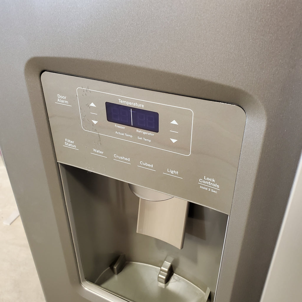 Pictures of GE® 25.3 Cu. Ft. Side-By-Side Refrigerator with Ice Maker, Water and Ice Dispenser GSS25GMPES - Open Box - Neu Appliance Outlet - Discount Appliance Outlet in Austin, Tx