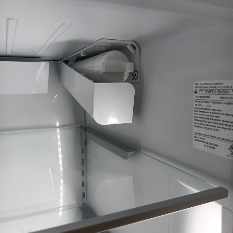 Bosch Fastest Ice Maker Standard-Depth 300 Series 26-cu ft 3-Door Smart Compatible French Door Refrigerator with Ice Maker with Water and Ice Dispenser in Stainless Steel B36FD31ENS - Scratch & Dent (Major)