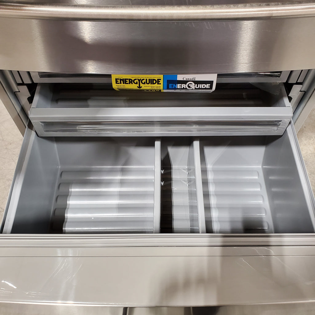 KitchenAid PrintShield Stainless 26.2 Cu. Ft. Multi-Door French Door Refrigerator with Platinum Interior and FreshChill™ Full-Width Refrigerated Drawer 22131SD105 - KRMF536RPS - Open Box