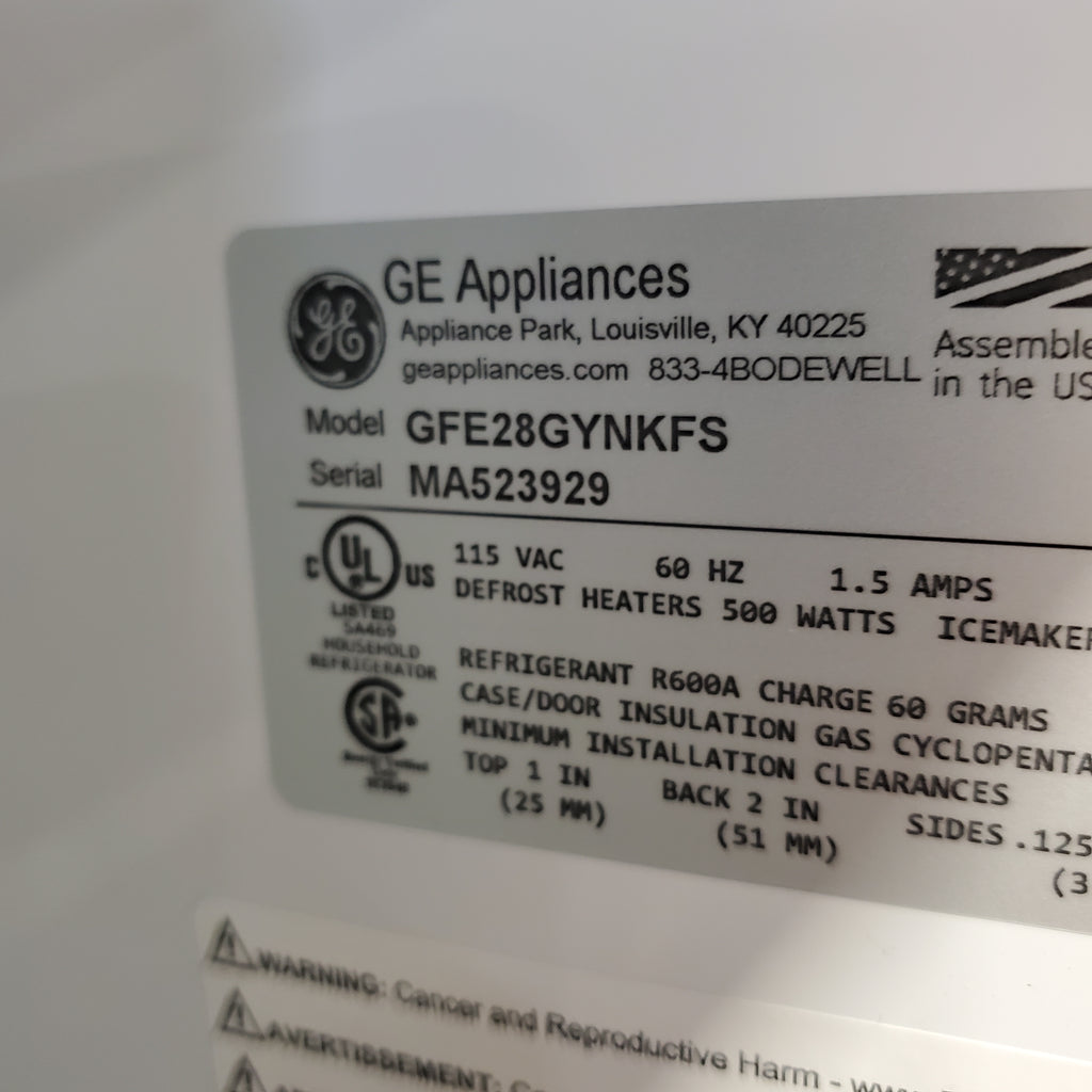 Pictures of GE Energy Star 3 Door French Door 27.7 Cu. Ft. Refrigerator with TwinChill Evaporators in Fingerprint Resistant Stainless Steel GFE28GYNFS - New in Box - Neu Appliance Outlet - Discount Appliance Outlet in Austin, Tx