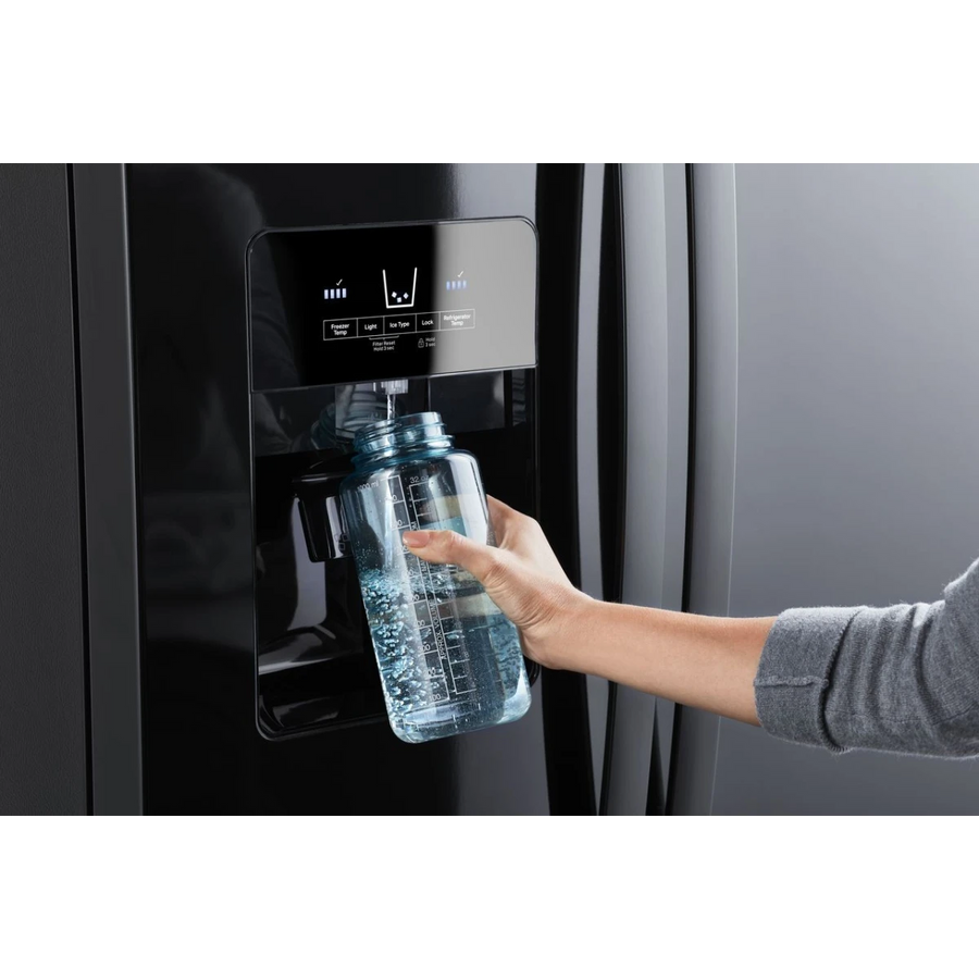 Whirlpool 21.4 cu. ft. Side by Side Refrigerator in Black WRS321SDHB -Scratch & Dent (Major)