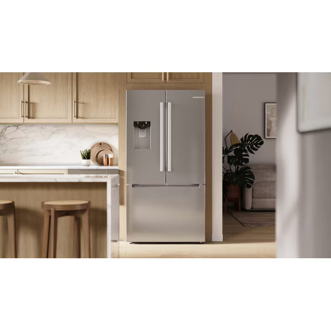 Bosch Fastest Ice Maker Standard-Depth 300 Series 26-cu ft 36-in Wide with Ice Maker ENERGY STAR Certified in Stainless Steel 22142801 - B36D31ENS - Scratch & Dent (Moderate)