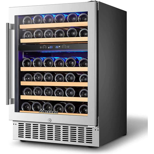 Bodega AOBOSI 24 Inch Dual Zone Wine Cooler 46 Bottle Wine Refrigerator JC-145B - Open Box