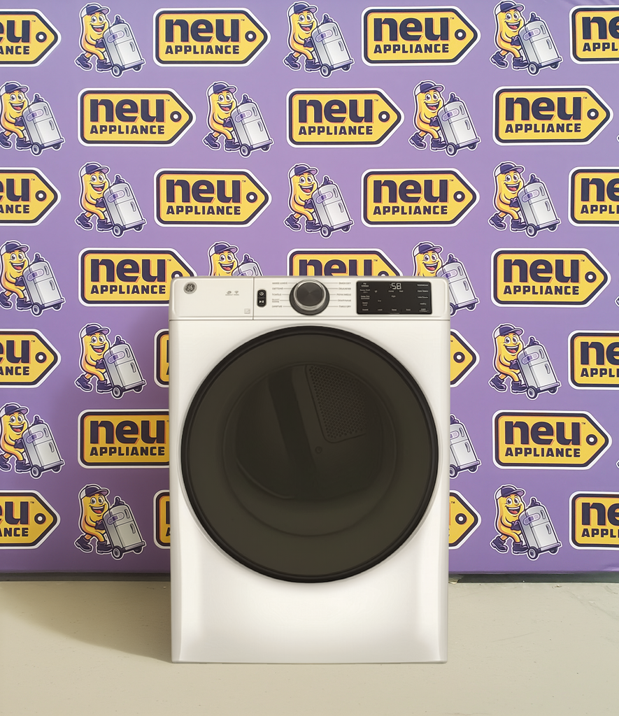 Pictures of GE® ENERGY STAR® 7.8 cu. ft. Capacity Smart Front Load Gas Dryer with Sanitize Cycle GE9927 - GFD55GSSNWW - New in Box - Neu Appliance Outlet - Discount Appliance Outlet in Austin, Tx