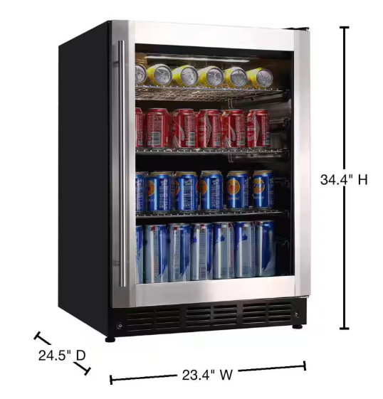 Vissani 23.4 in. 50 Bottle, 154 Can, Wine and Beverage Cooler with Stainless Steel Door HVBC58ST - Scratch & Dent (Moderate)