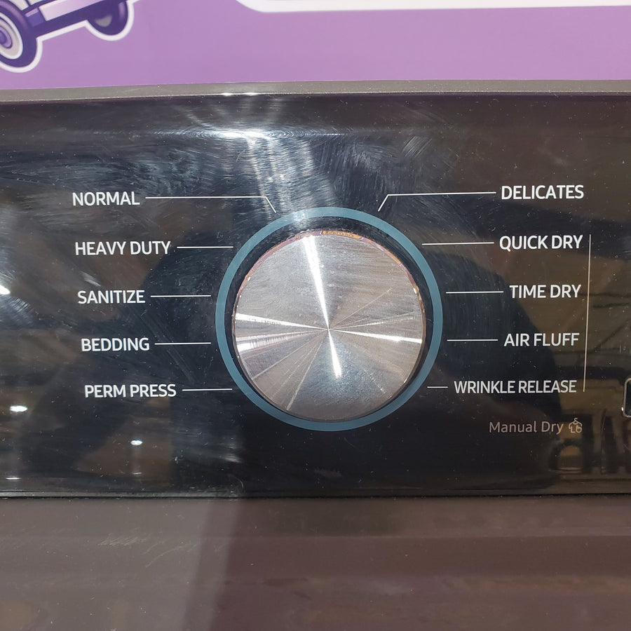 Samsung 4.4 cu. ft. Top Load Washer with ActiveWave™ Agitator and Active WaterJet in Platinum WA44A3405AP - Certified Refurbished and Samsung Platinum Electric 7.4 Cu. Ft. Dryer with Sensor Dry DVE45T3400P - Certified Refurbished