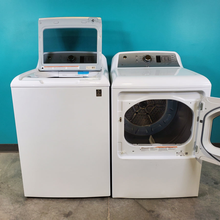 Neu Elite GE High Capacity Impeller Washer & Gas Dryer Set: 4.6 cu. ft. High Capacity Impeller Washer With Extra Water Cycle / Option & 7.4 cu. ft. Gas Dryer With Auto Sensor Dry - Certified Refurbished