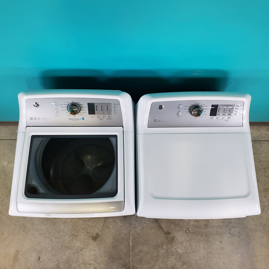 Neu Elite GE High Capacity Impeller Washer & Gas Dryer Set: 4.6 cu. ft. High Capacity Impeller Washer With Extra Water Cycle / Option & 7.4 cu. ft. Gas Dryer With Auto Sensor Dry - Certified Refurbished