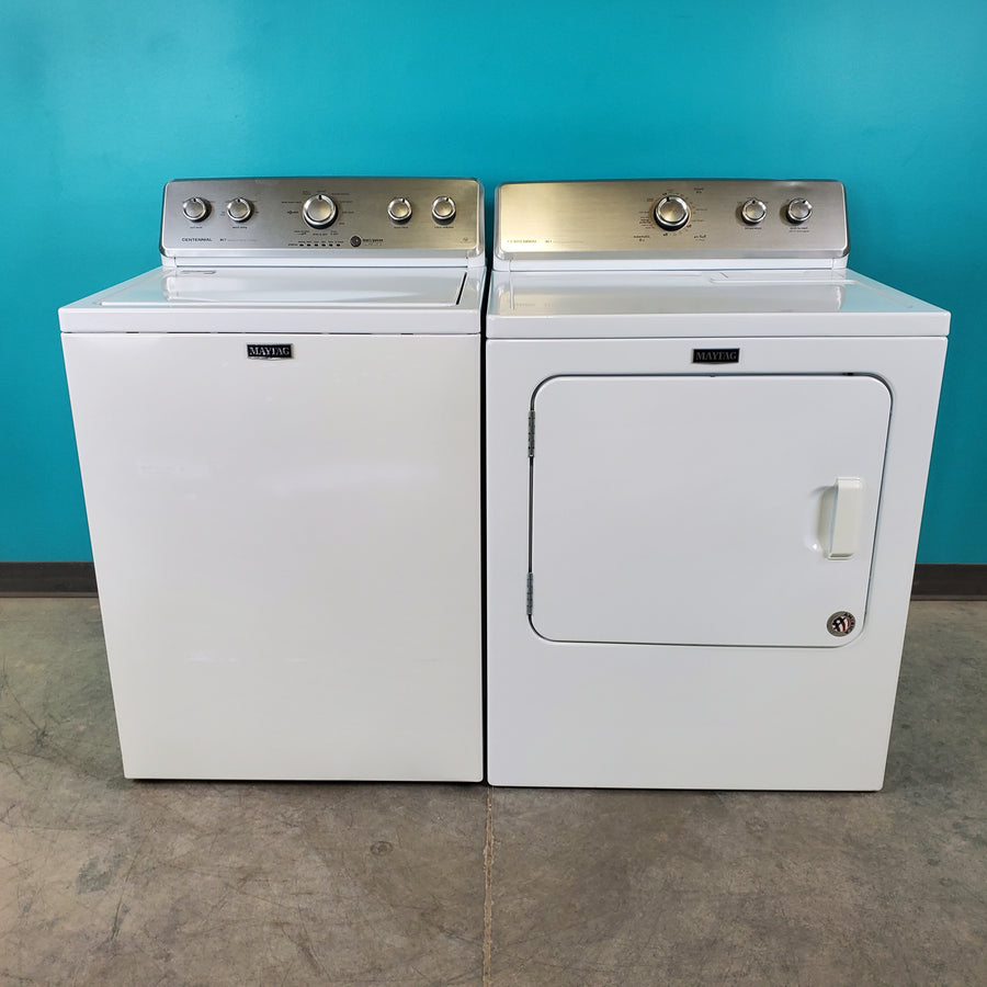 Neu Preferred Maytag High Capacity Impeller Washer & Gas Dryer Set: 3.8 cu. ft. High Capacity Impeller Washer With Extra Water Cycle / Option & 7.0 cu. ft. Gas Dryer With Auto Sensor Dry  - Certified Refurbished