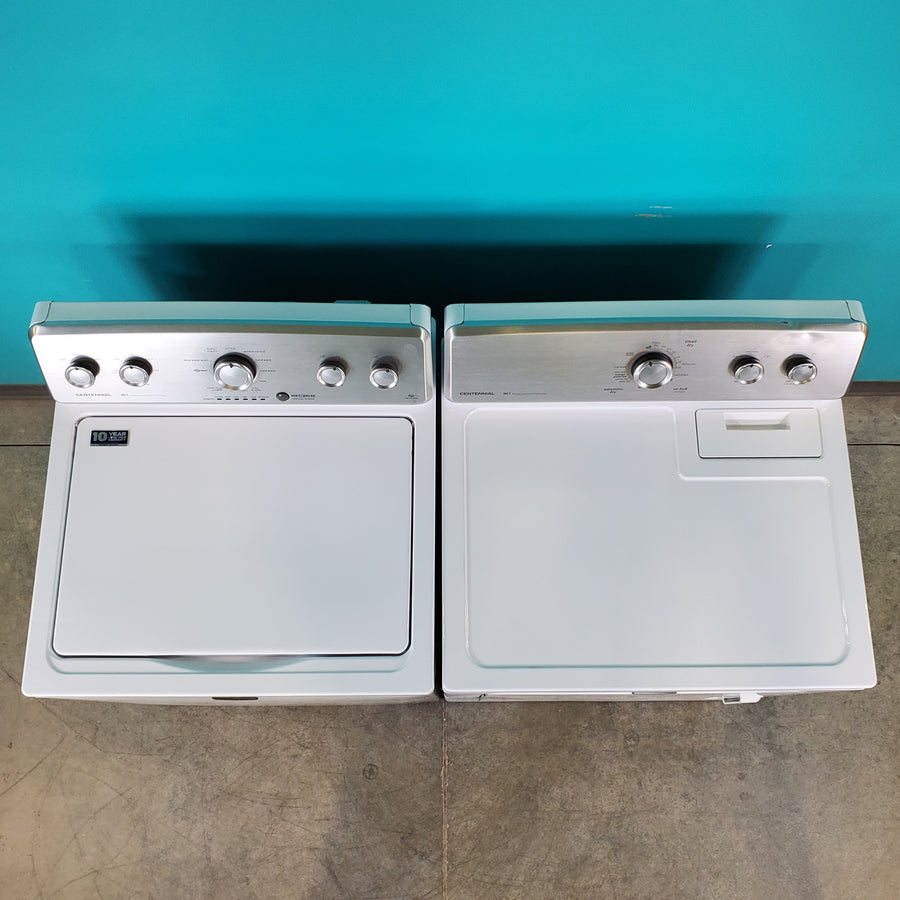 Neu Preferred Maytag High Capacity Impeller Washer & Gas Dryer Set: 3.8 cu. ft. High Capacity Impeller Washer With Extra Water Cycle / Option & 7.0 cu. ft. Gas Dryer With Auto Sensor Dry  - Certified Refurbished
