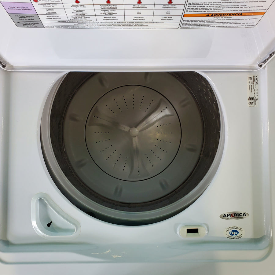 Neu Preferred Maytag High Capacity Impeller Washer & Gas Dryer Set: 3.8 cu. ft. High Capacity Impeller Washer With Extra Water Cycle / Option & 7.0 cu. ft. Gas Dryer With Auto Sensor Dry  - Certified Refurbished