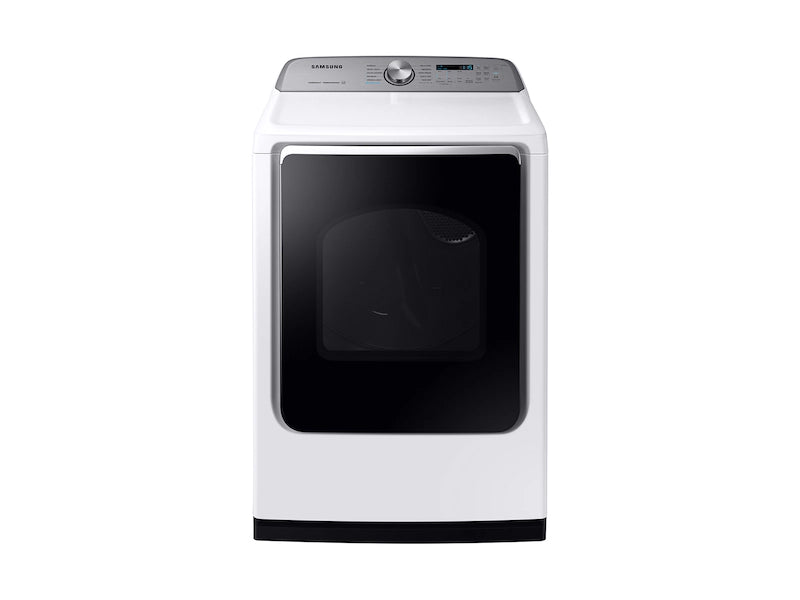 Samsung White Top Load 5.4 Cu. Ft. Washer with Active Water Jet WA50R5200AW/US - Certified Refurbished and Samsung White 7.4 cu. ft. Electric Dryer in White with Steam Sanitize+ DVE54R7200W/A3 - Certified Refurbished