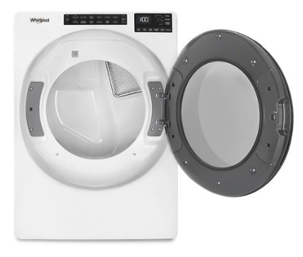 Whirlpool White Closet Depth Front Load 4.3 Cu. Ft. Washer with Intuitive Controls WFW560CHW - Scratch & Dent (Minor) and Whirlpool 7.4 cu. ft. Front Load Electric Dryer with Advanced Moisture Sensing WED5605MW - New in Box