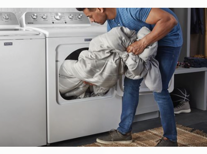 Maytag 4.5 cu. ft. Capacity Top Load Washer with Power™ Agitator and Deep Fill MVW4505MW - Open Box and Maytag 7.0 cu. ft. Capacity Top Load Electric Wrinkle Prevent Dryer MED4500MW - Scratch & Dent (Minor)