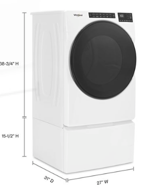 Whirlpool White Closet Depth Front Load 4.3 Cu. Ft. Washer with Intuitive Controls WFW560CHW - Scratch & Dent (Minor) and Whirlpool 7.4 cu. ft. Front Load Electric Dryer with Advanced Moisture Sensing WED5605MW - New in Box